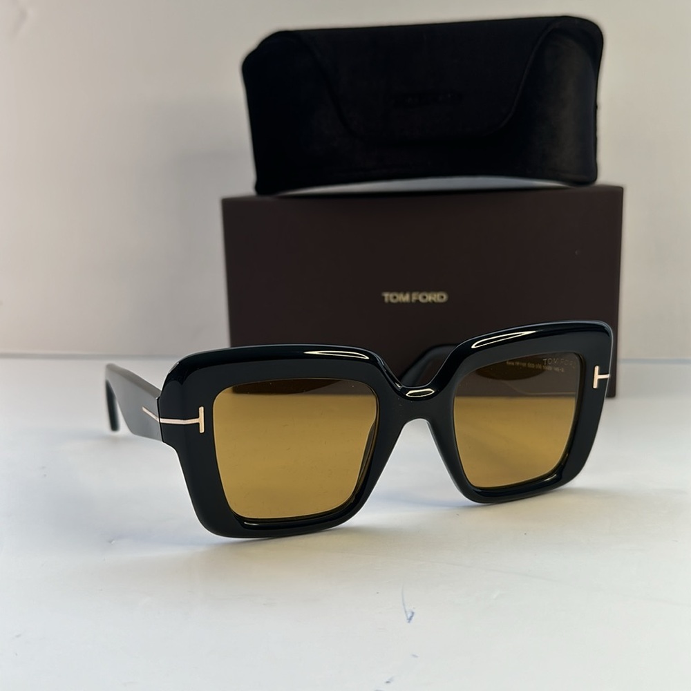 - 💯- New Authentic Tom Ford Esme FT1157 01E Black Yellow - Picture 8 of 16